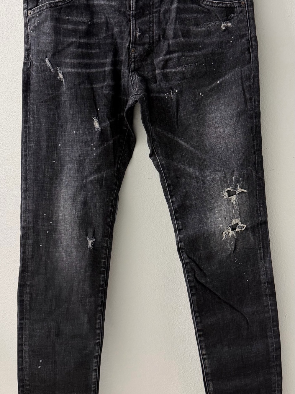 DSQUARED2 Black Distressed Skinny Jeans